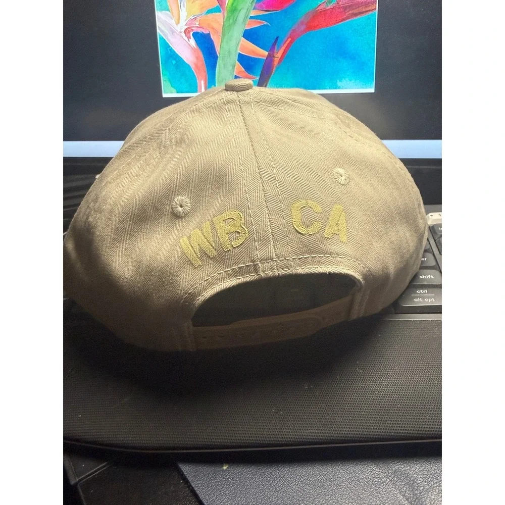 WillBo Baseball Cap Mens Adjustable Tan Cotton Twill Flat Brim Snapback Hat
